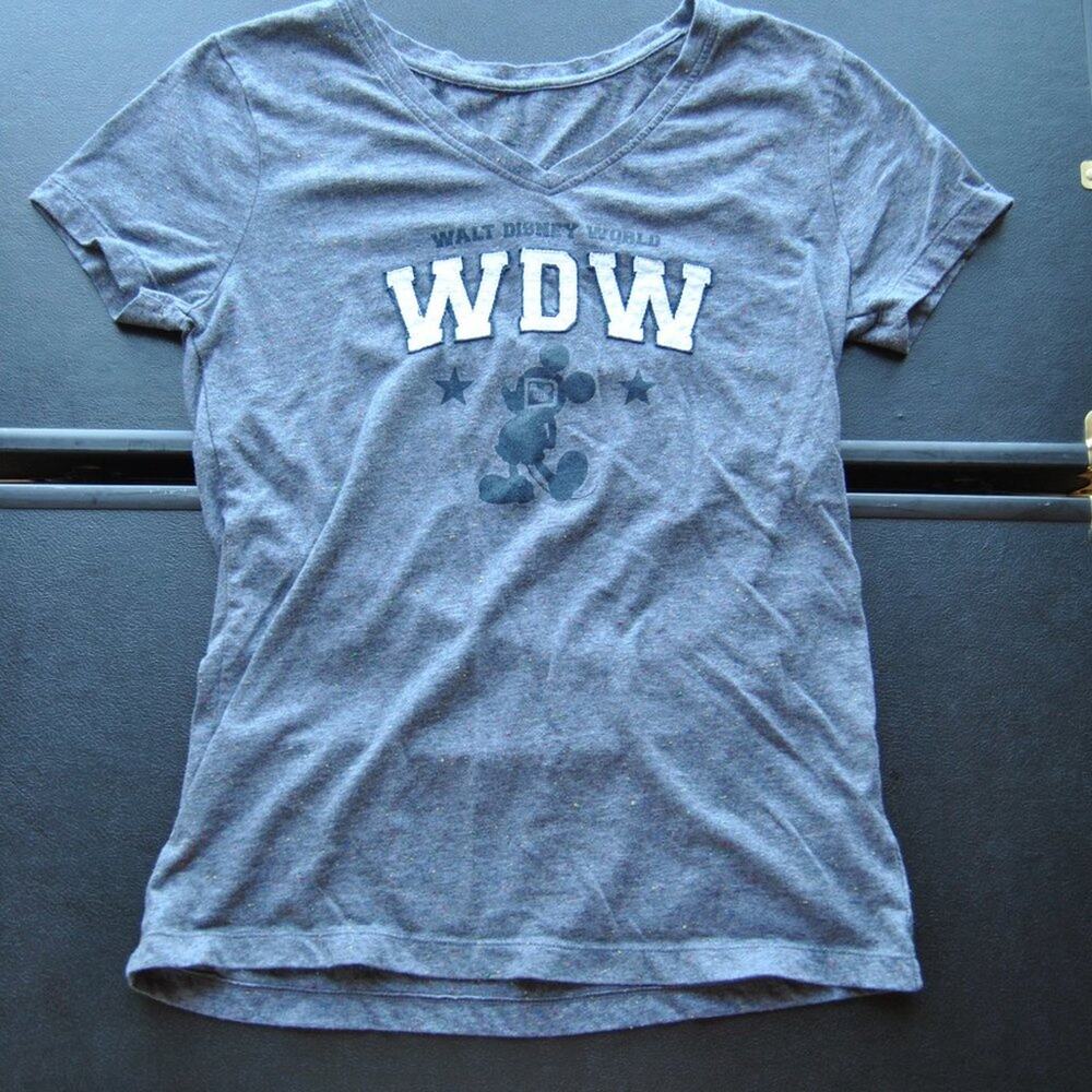 Walt Disney World Gray Shirt w/ Unique Logo & #71 on back Large